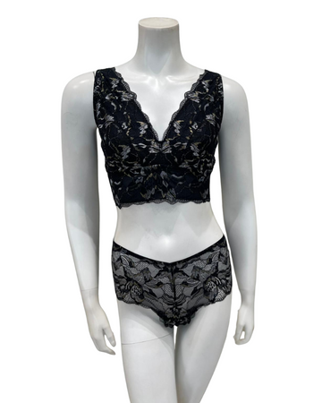 Cosabella PARAD1303 + 0771 Black/Gold Paradiso Curvy Bralette Set Myselflingerie.com